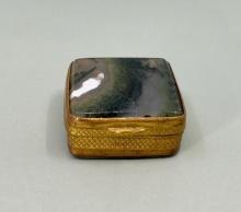 Victorian Moss Agate Pill Snuff Box