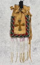 Native American Indian Beaded Tobacco Pouch