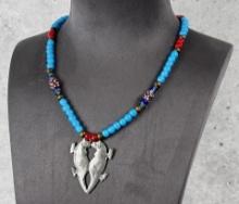 Hudsons Bay Blue White Heart Trade Beads