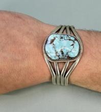 Tim Guerro Navajo Sterling Turquoise Cuff Bracelet