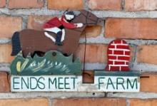 Folk Art Ends Meet Farm Horse Whirly Gig