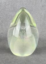 Orient & Flume Vortex Egg Art Glass Paperweight