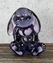 Fenton Lenox Purple Poppy Rabbit Paperweight