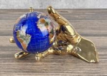 Alexander Kalifano Gemstone Globe Hand Paperweight
