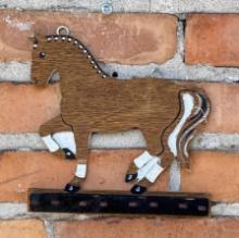 Antique Folk Art Horse Coat Hook