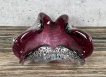 Mid Century Murano Art Glass Ashtray