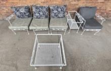 Mid Century Wrought Iron Patio Furniture Set
