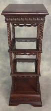 Mahogany 3 Tier Plant Stand Table