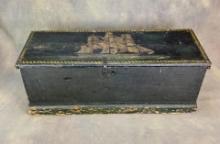 Antique American Painted Pine Sea Chest Trunk
