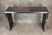 Eicholtz Style Chrome Gridiron Console Table