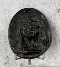 Charles M Russell Montana Indian Plaque Bronze
