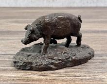 Charles M Russell Montana Pig Bronze