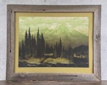 Elton Bennett The Mountain Serigraph Print