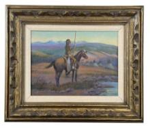 William Steve Seltzer Montana Indian Oil Painting