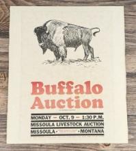 Missoula Montana Buffalo Auction Poster