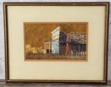 David Halbach Assay Office Watercolor Painting