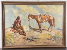 Harold Harrington Betts Indian Warrior Painting