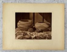 Edward Curtis Photogravure Pomo Baskets Mesquite