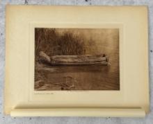 Edward Curtis Photogravure Tule Balsa Clear Lake