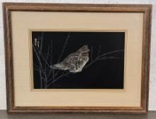 Ron Ukrainetz Grouse Scratchboard & Acrylic