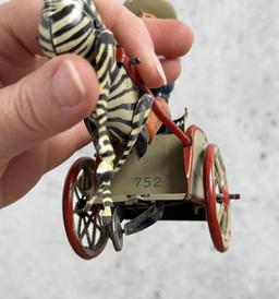 Lehmann Na Nu Zikra Zebra Cart Wind Up Tin Toy