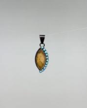 Navajo Sterling Silver Turquoise Pendant