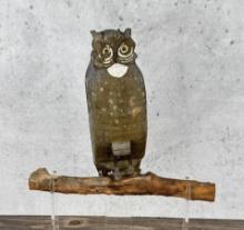 Folk Art Wood Owl Decoy
