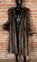 Full Length Raccoon Fur Jacket Coat