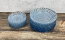 Anchor Hocking Blue Bubble Glass Plates