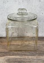 Antique Planters Peanuts Glass General Store Jar
