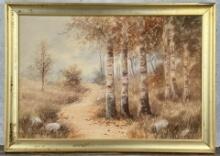 R Hills Bemish New York Watercolor Painting