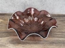 Fenton Glass Amethyst Purple Silvercrest Bowl