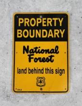 USFS US Forest Service Property Boundary Sign