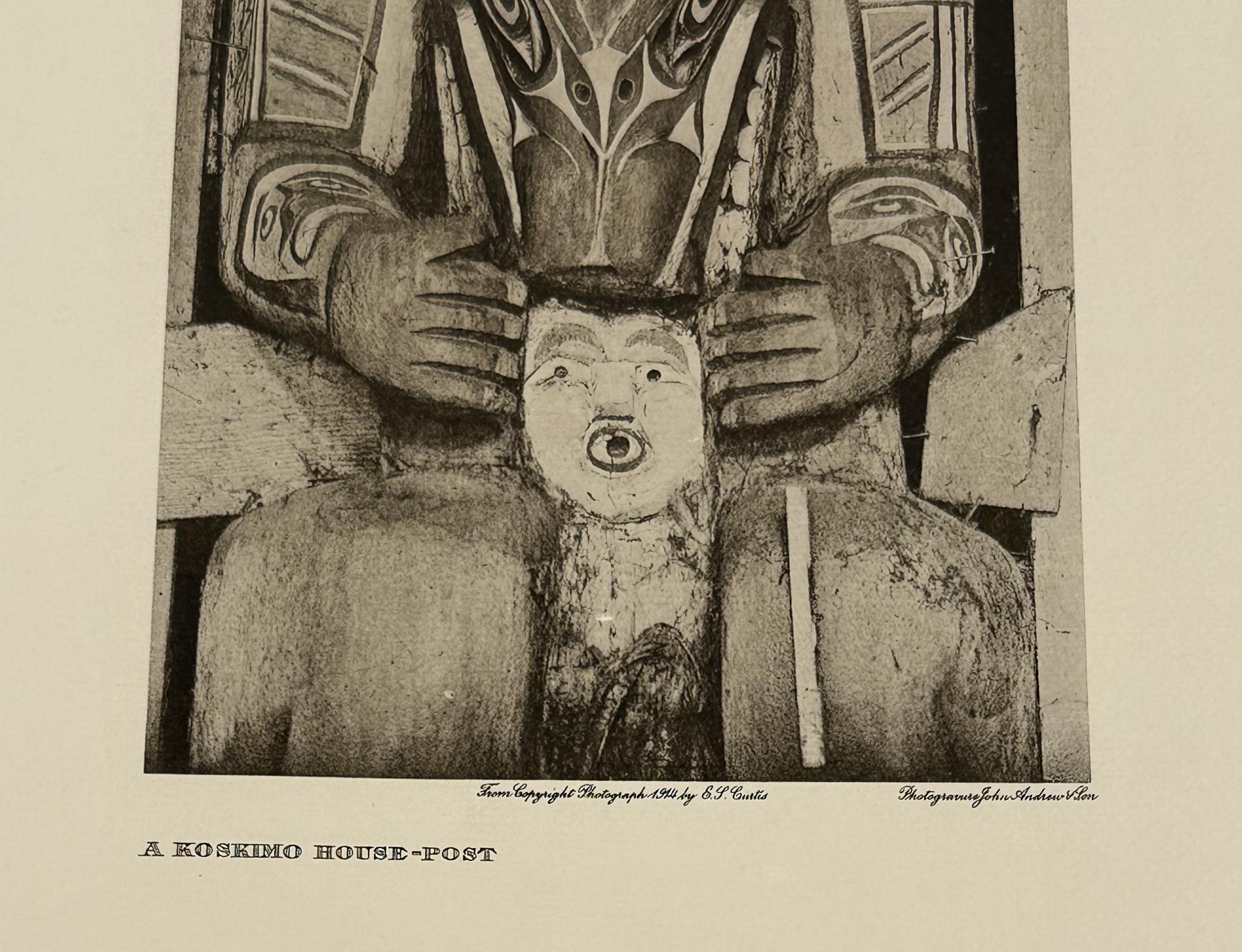 Edward Curtis Photogravure A Koskimo House Post