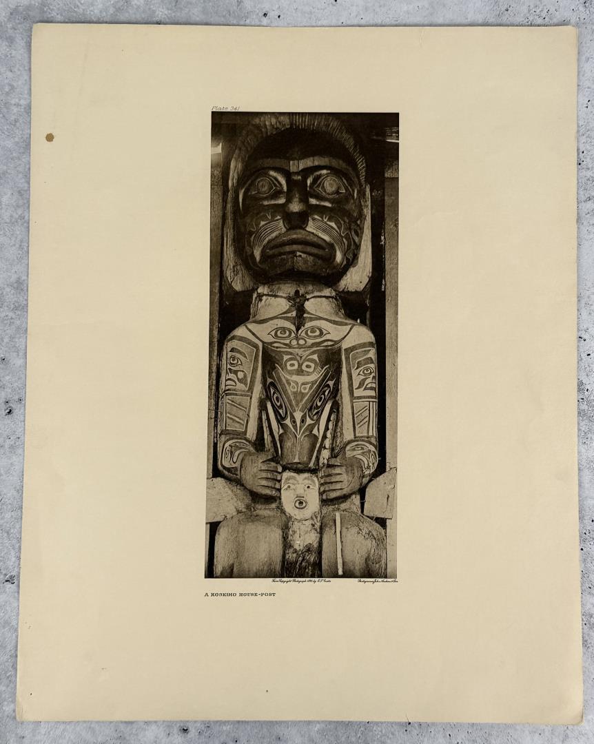 Edward Curtis Photogravure A Koskimo House Post
