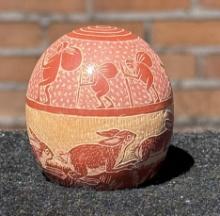 Camilio Sunflower Tafoya Santa Clara Seed Jar Pot