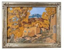 Isamel De La Serna Taos Pueblo Painting