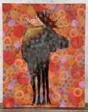 Les Thomas Moose Oil on Board Painting