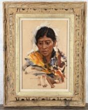 W Clarence McGrath Guatemalan Girl Painting