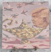 Kristi Hager Donald Trump Genie Oil Painting