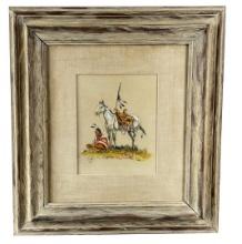 Olaf Wieghorst Indian & Horse Watercolor Painting