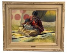 Brent Flory Babies Blankets & Beads Oil Painting