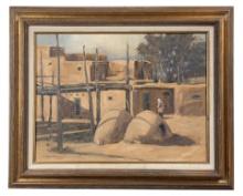 John Encinias Taos Pueblo Painting