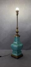 Mid Century Stiffel Turquoise Lamp