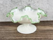 Fenton Emerald Crest Milk Glass Bowl