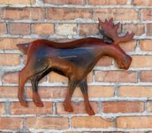 Rustic Metal Moose Wall Art