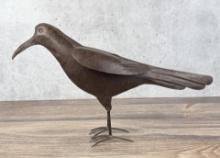 Decorative Tin Metal Garden Crow