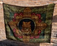 Antique Lion Head Wool Sleigh Lap Blanket
