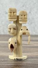 J. Kokoluk Alaskan Inuit Eskimo Mask Carving
