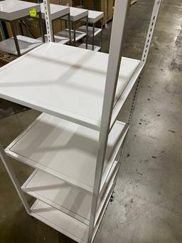 24IN X 24IN X72IN ROLLING ETAGERE WHITE WITH 1 PER CARTON